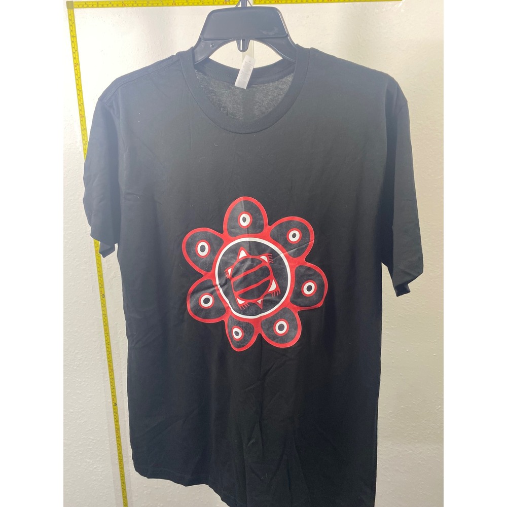 Circle Clothing Mens Graphic Tee Black Red Geometric Sun Logo T-Shirt Size M